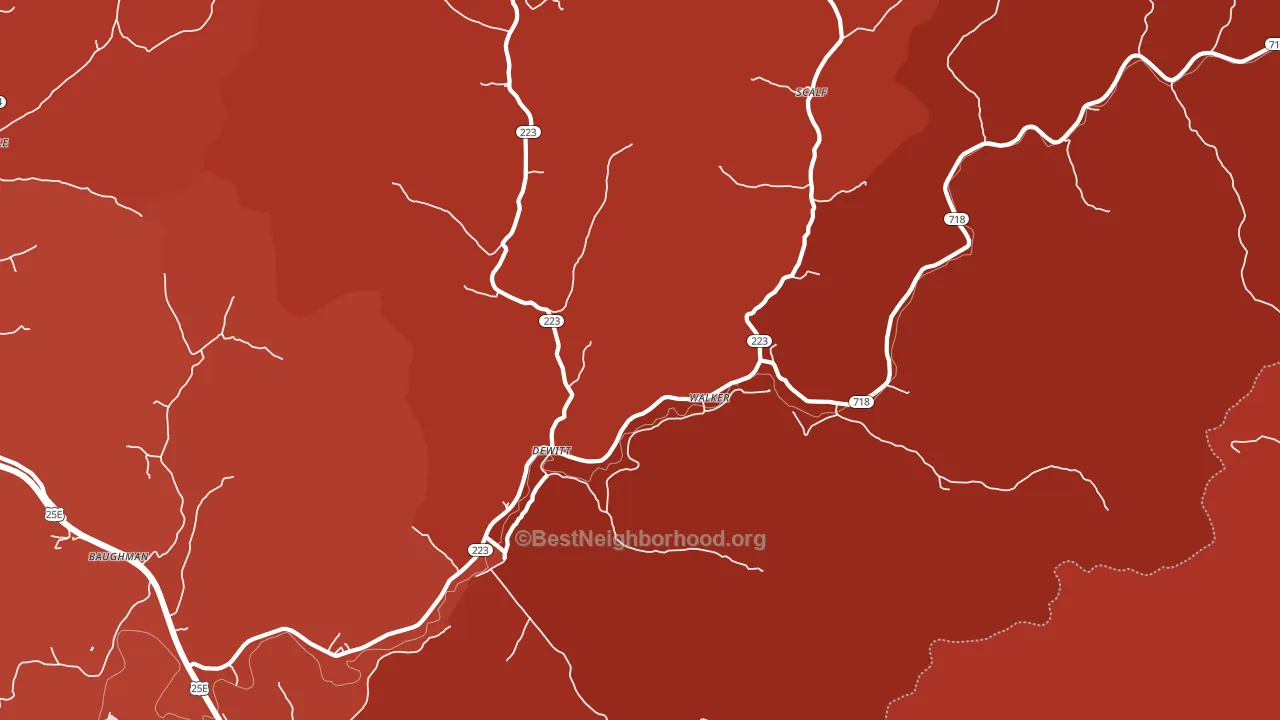 Walker, KY block-group political-lean map