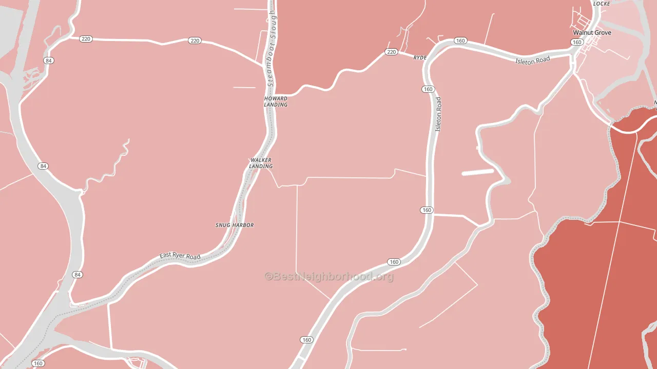 Walker Landing, CA block-group political-lean map