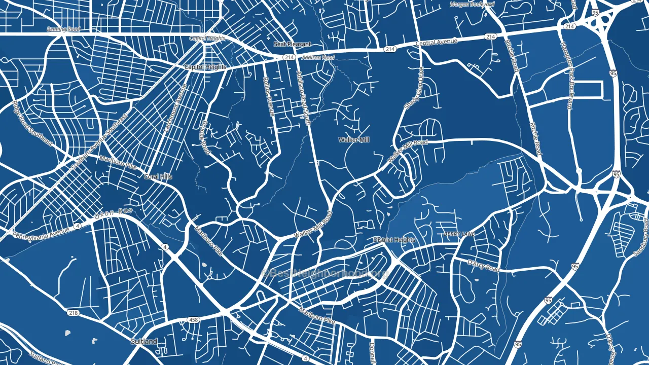 Walker Mill, District Heights, MD block-group political-lean map
