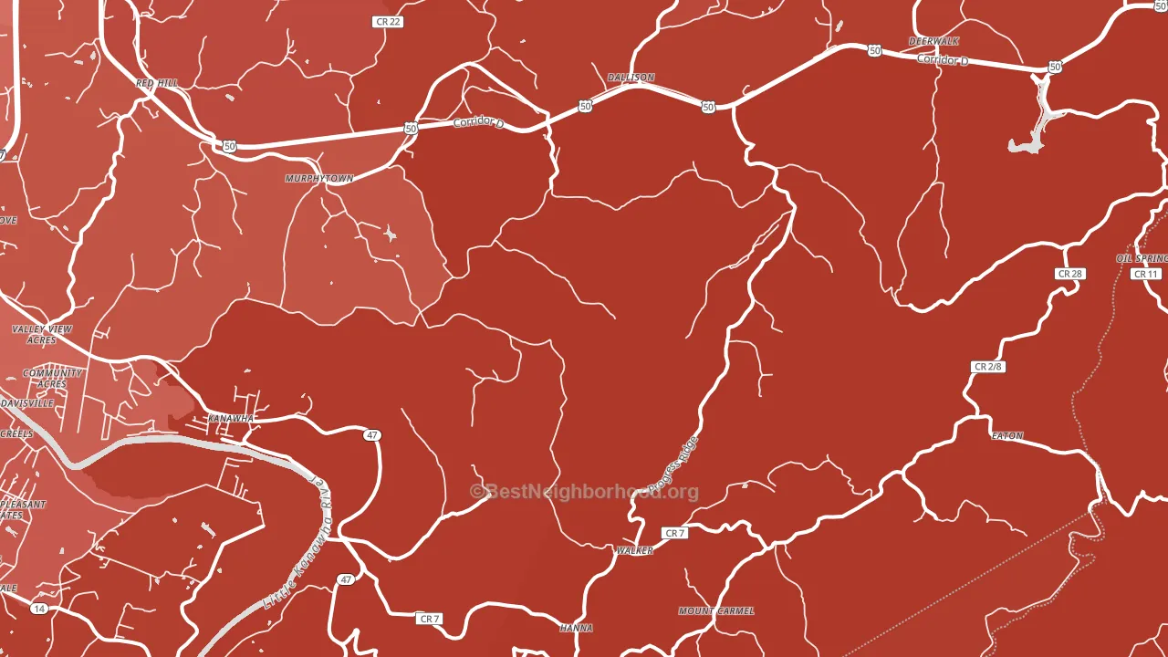 Walker, WV block-group political-lean map