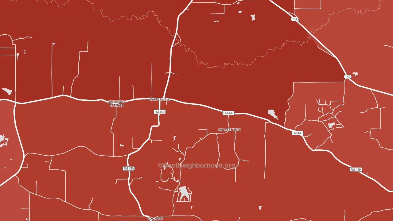 Walkers Mill, TX block-group political-lean map