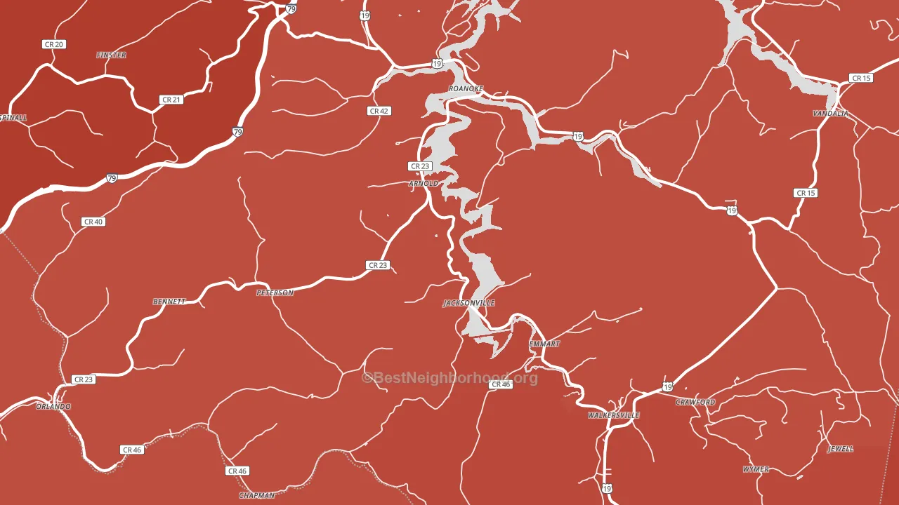 Walkersville, WV block-group political-lean map