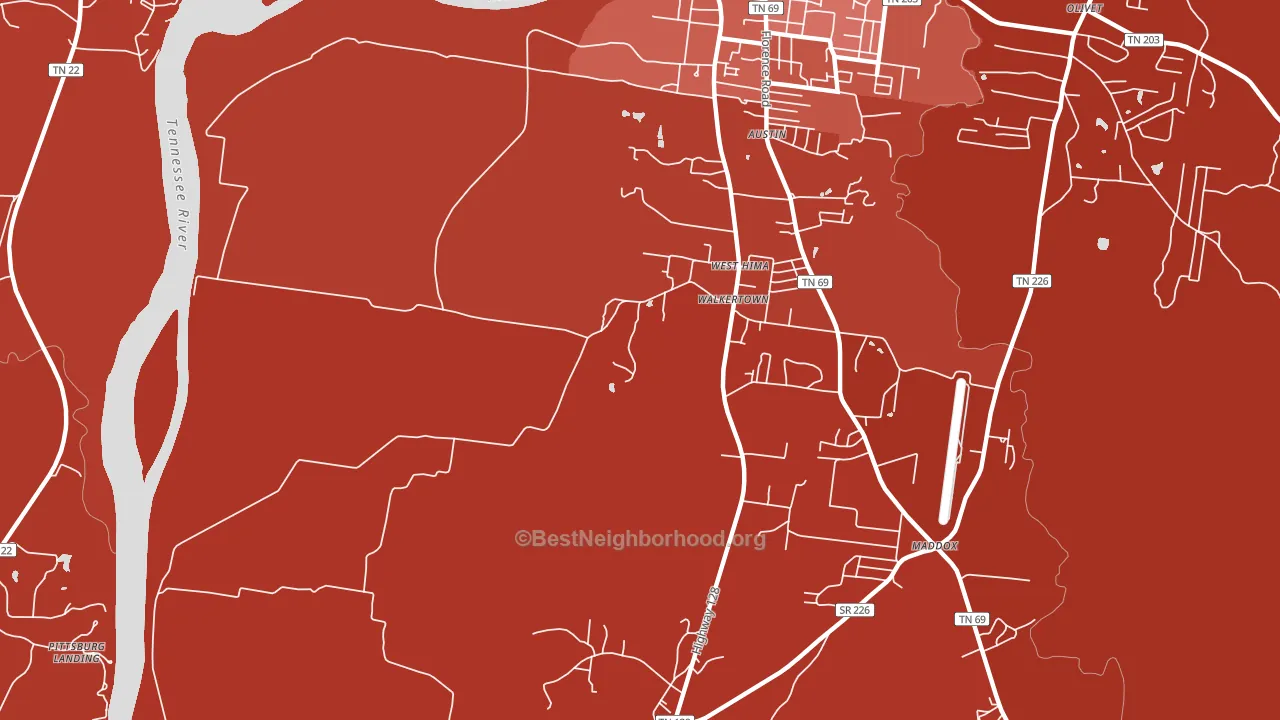 Walkertown, TN block-group political-lean map