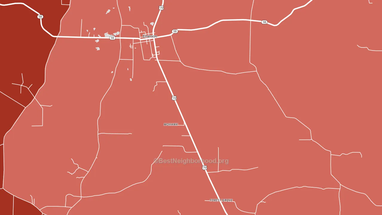 Walkerville, AR block-group political-lean map