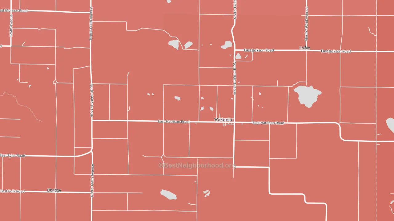 Walkerville, MI block-group political-lean map