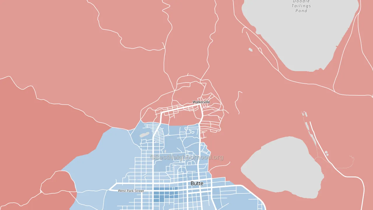 Walkerville, MT block-group political-lean map