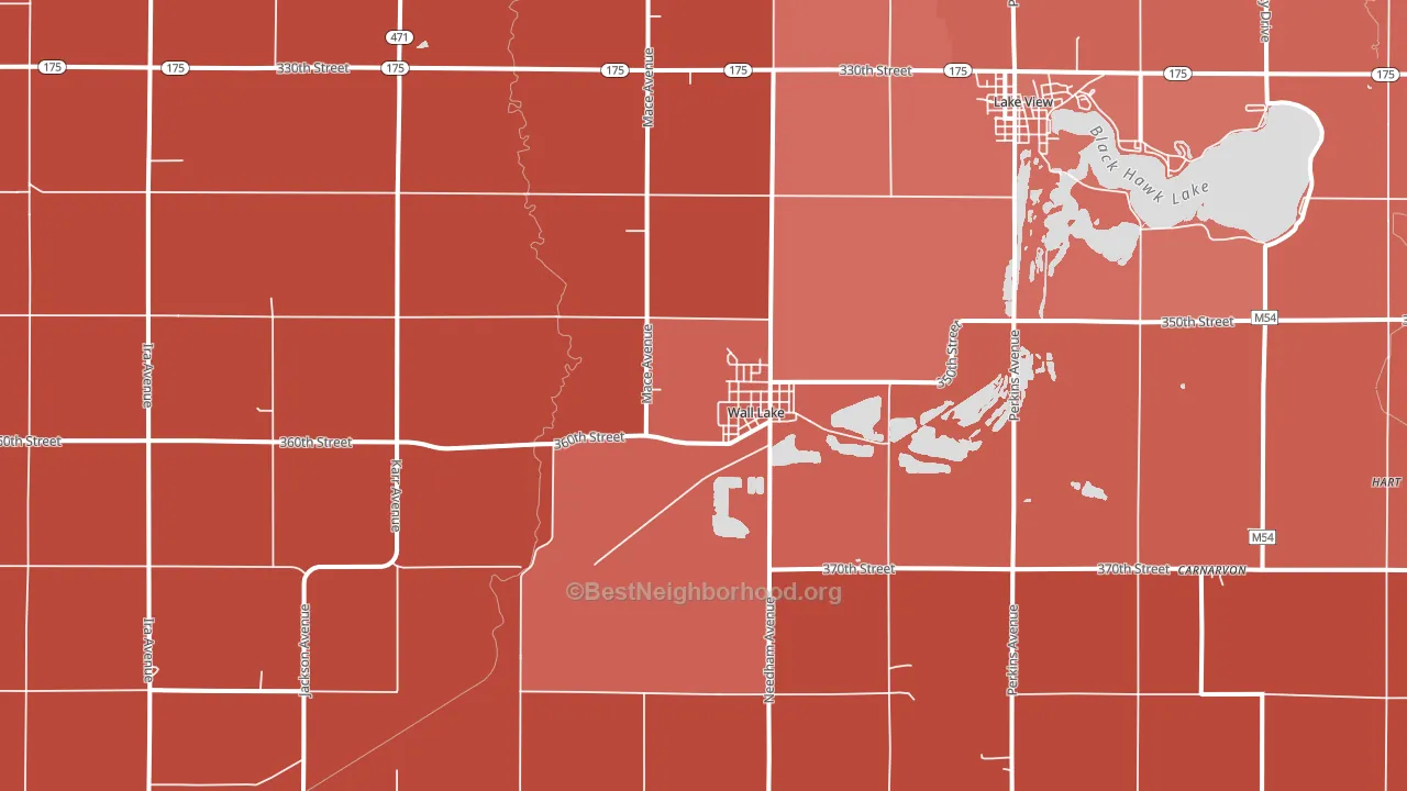 Wall Lake, IA block-group political-lean map