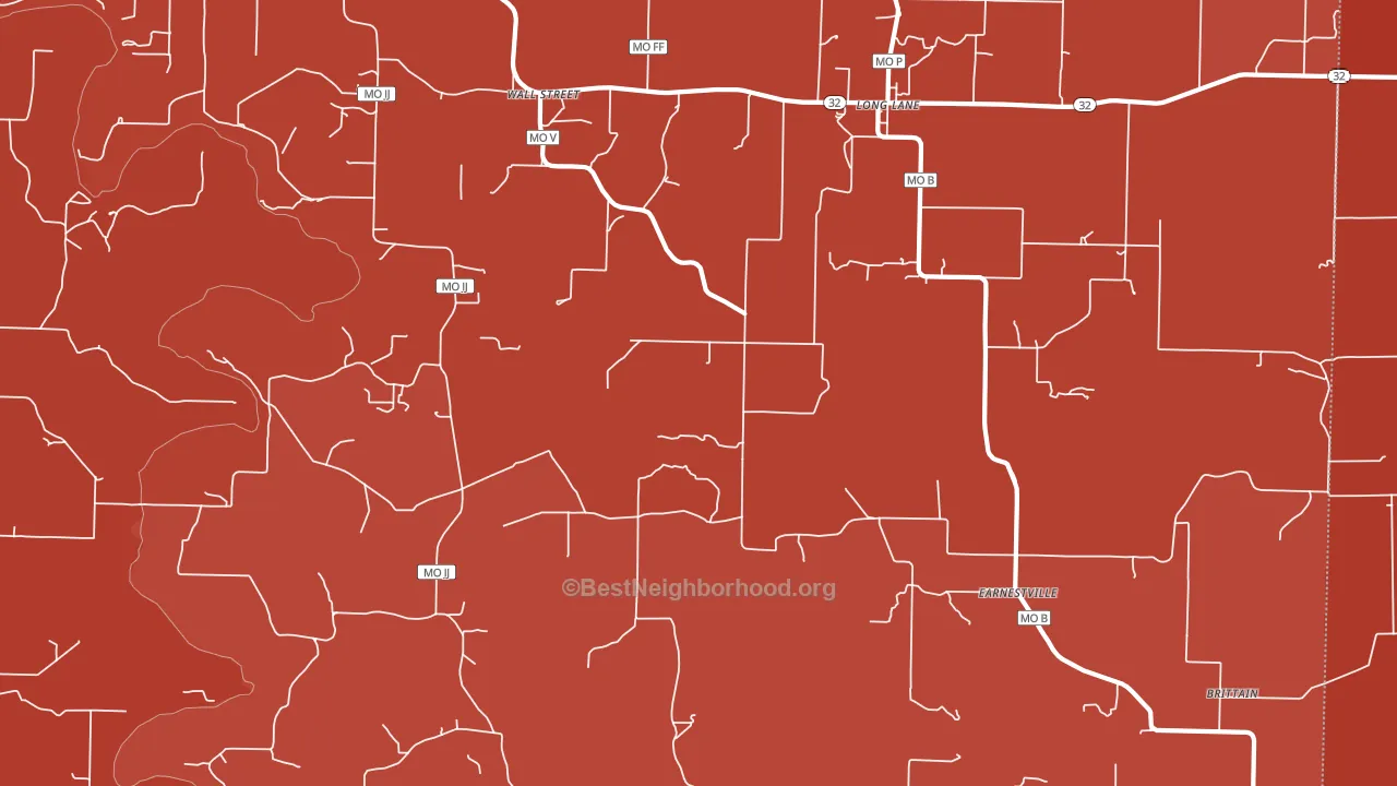 Wall Street, MO block-group political-lean map