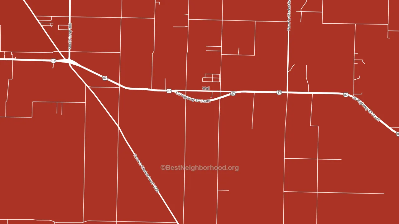 Wall, TX block-group political-lean map