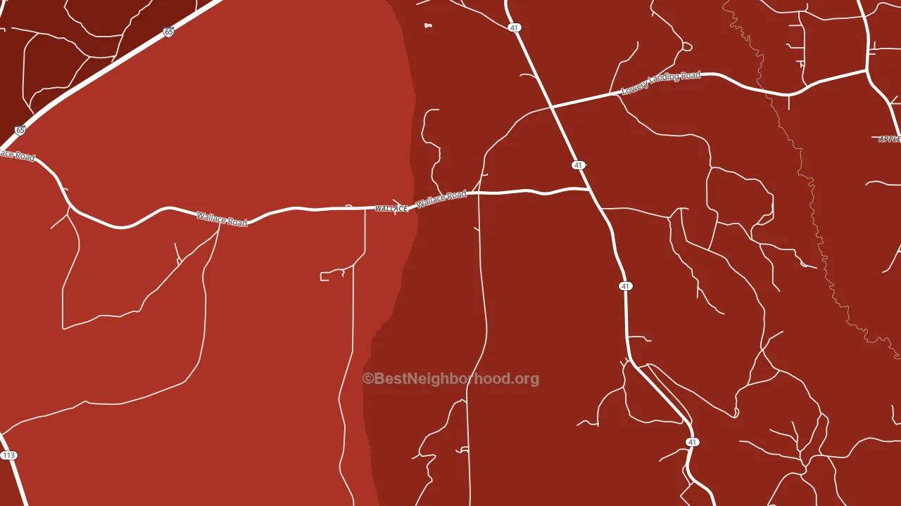Wallace, AL block-group political-lean map
