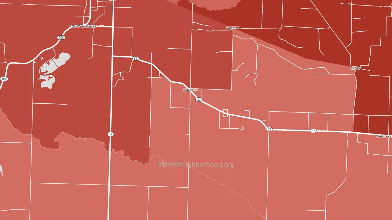 Wallace, AR block-group political-lean map