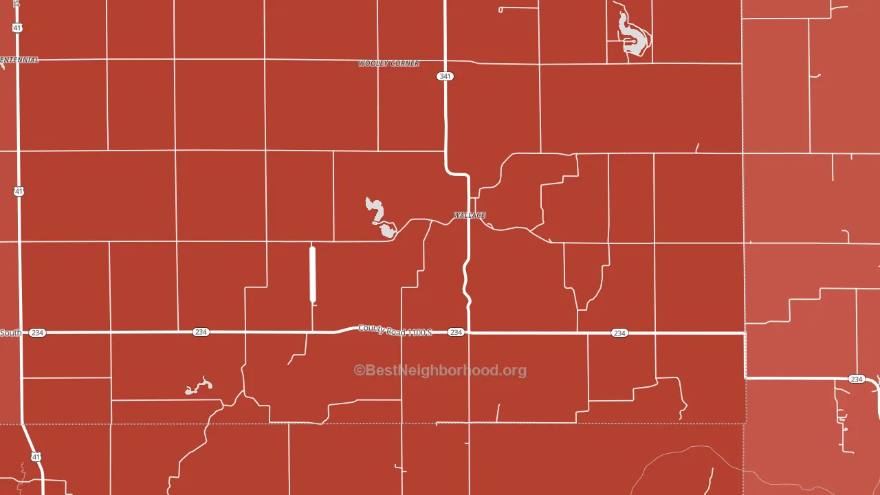 Wallace, IN block-group political-lean map