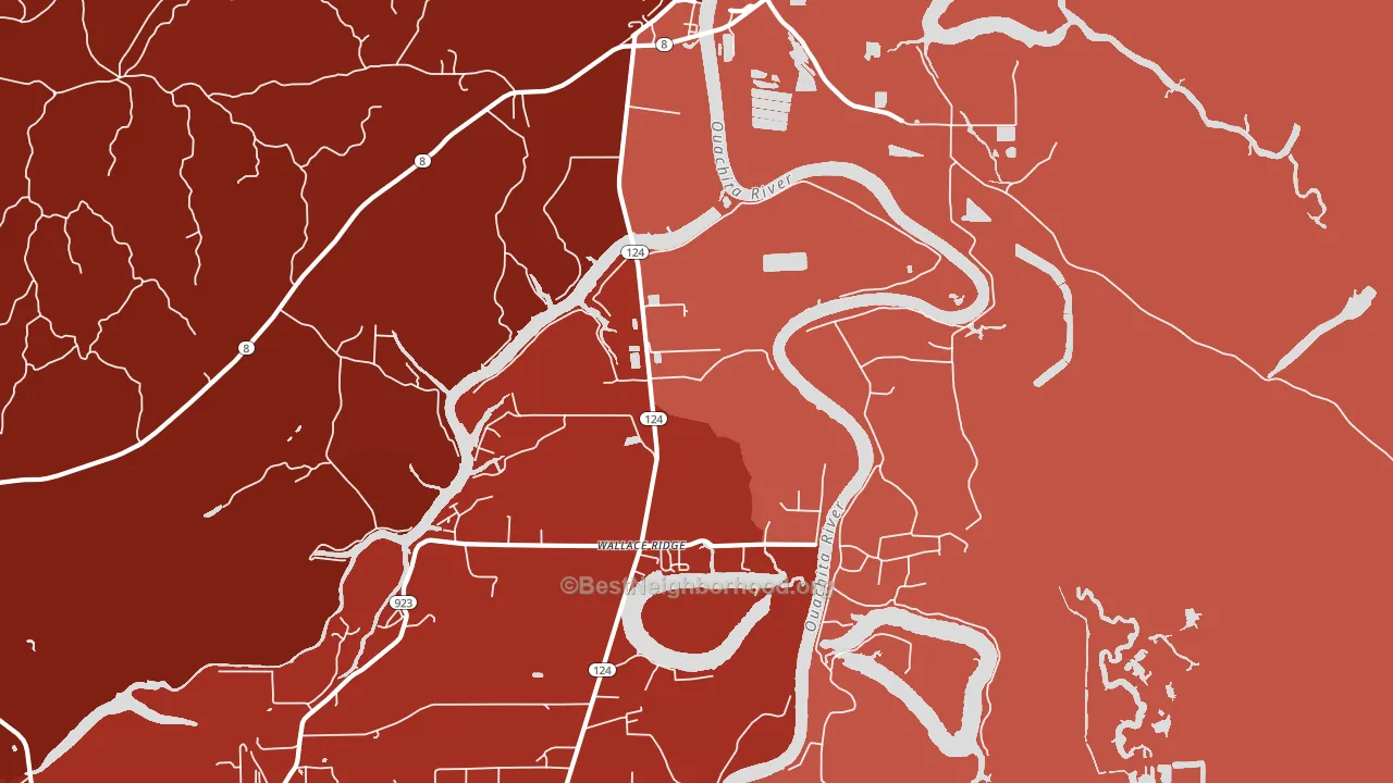 Wallace Ridge, LA block-group political-lean map