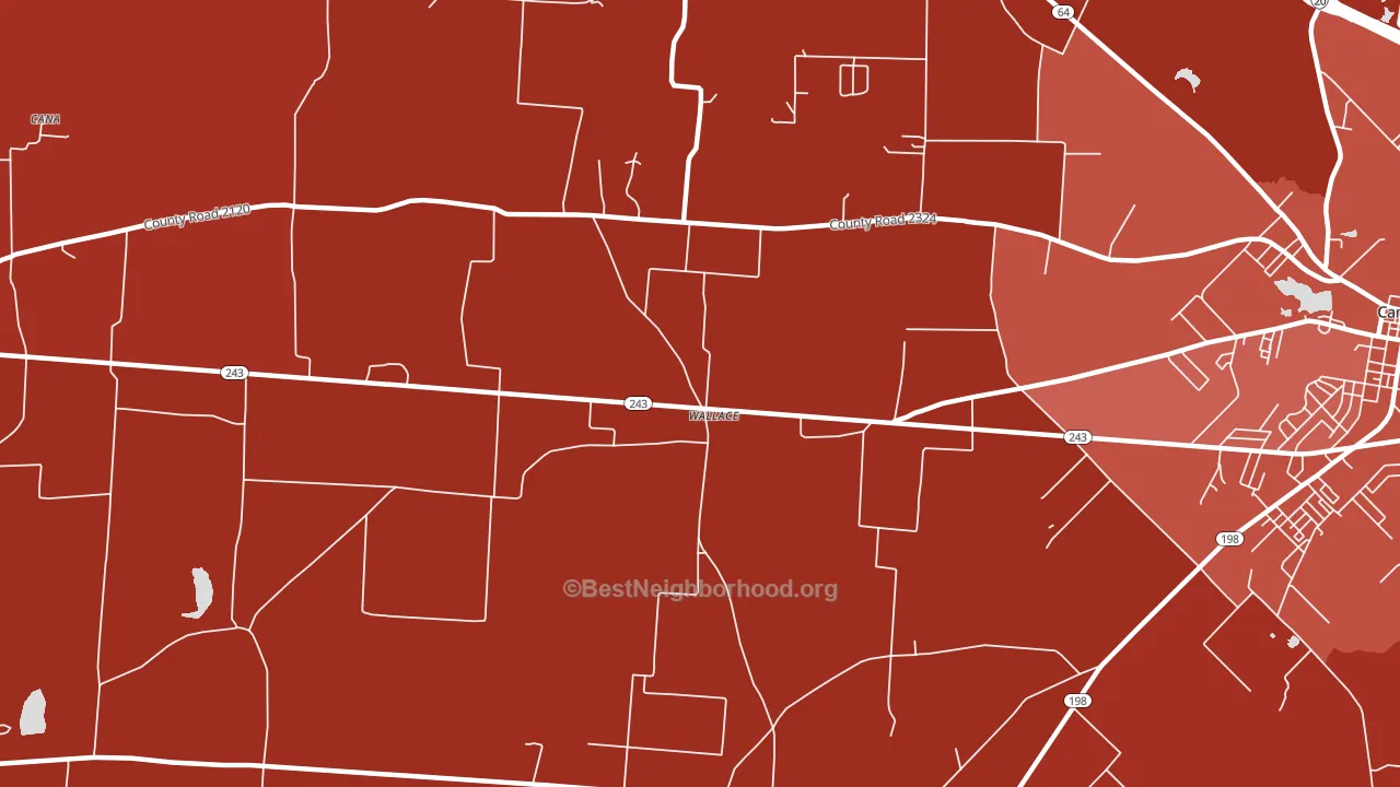Wallace, TX block-group political-lean map