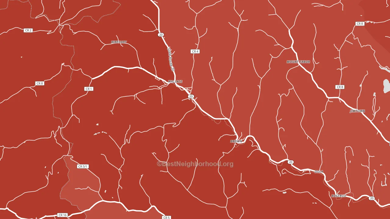 Wallace, WV block-group political-lean map