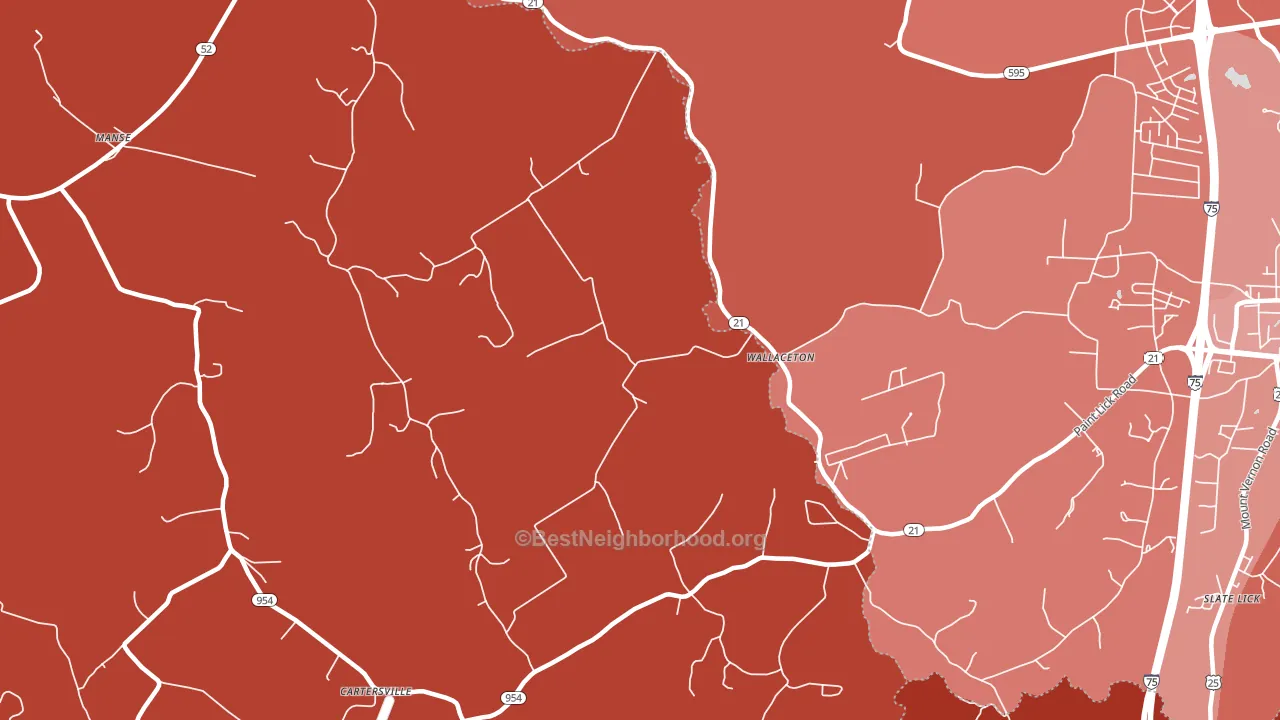 Wallaceton, KY block-group political-lean map