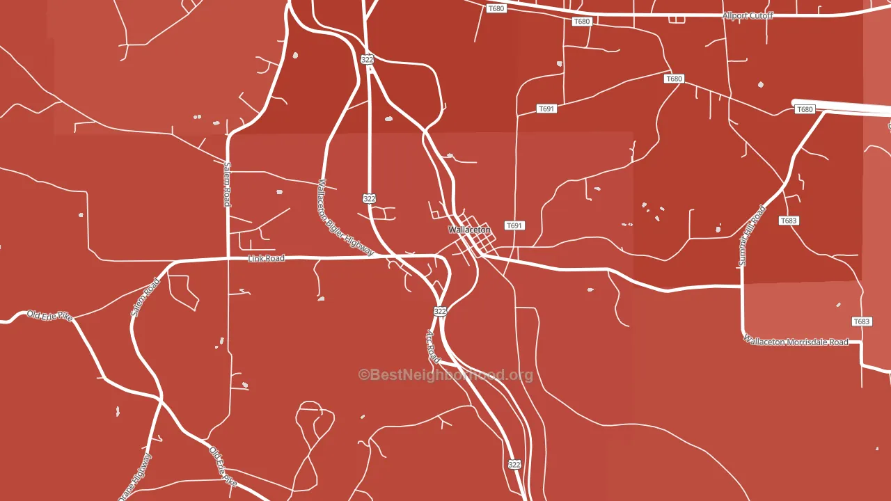 Wallaceton, PA block-group political-lean map