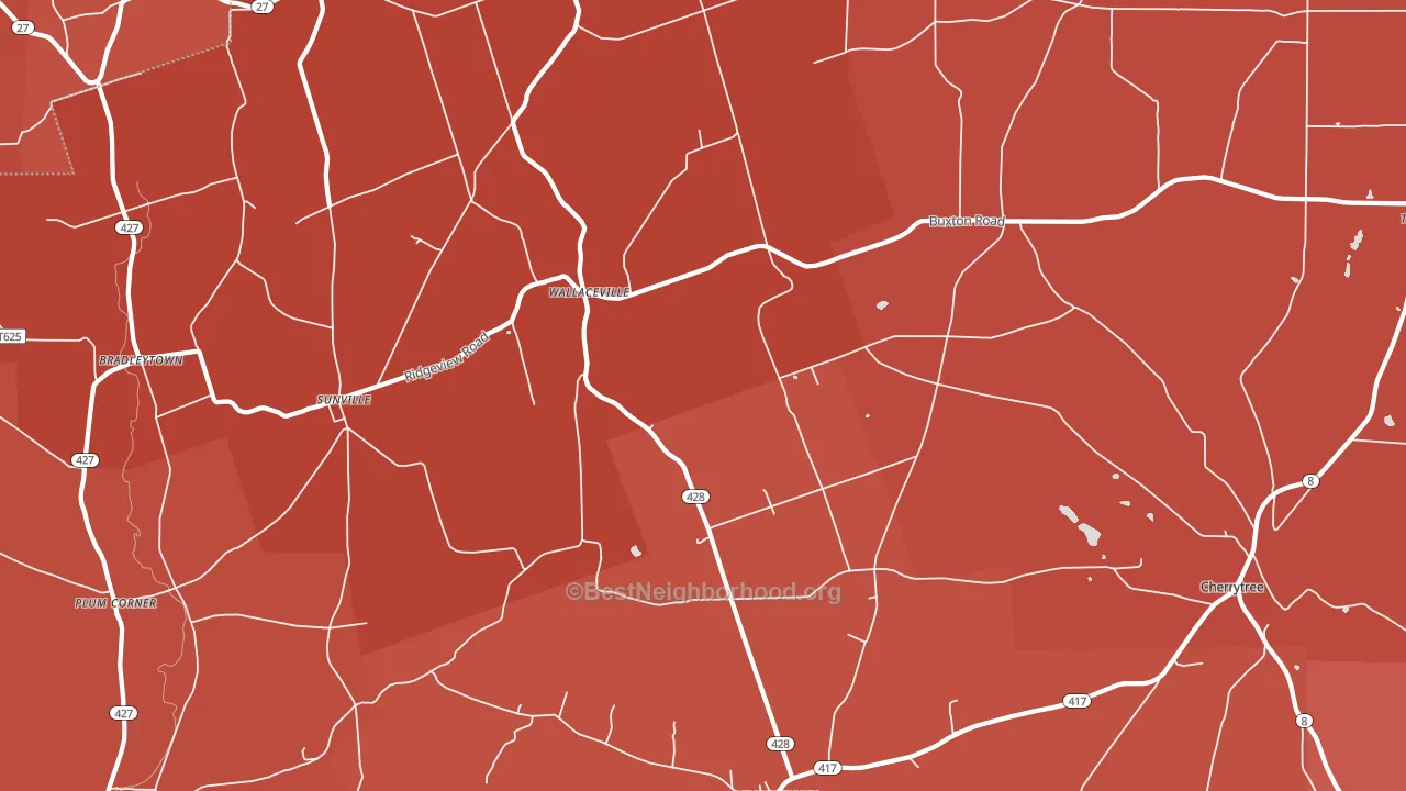 Wallaceville, PA block-group political-lean map