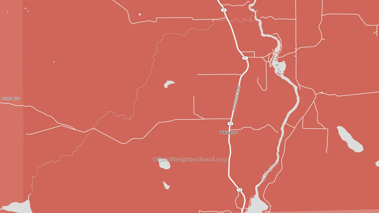 Wallagrass, ME block-group political-lean map