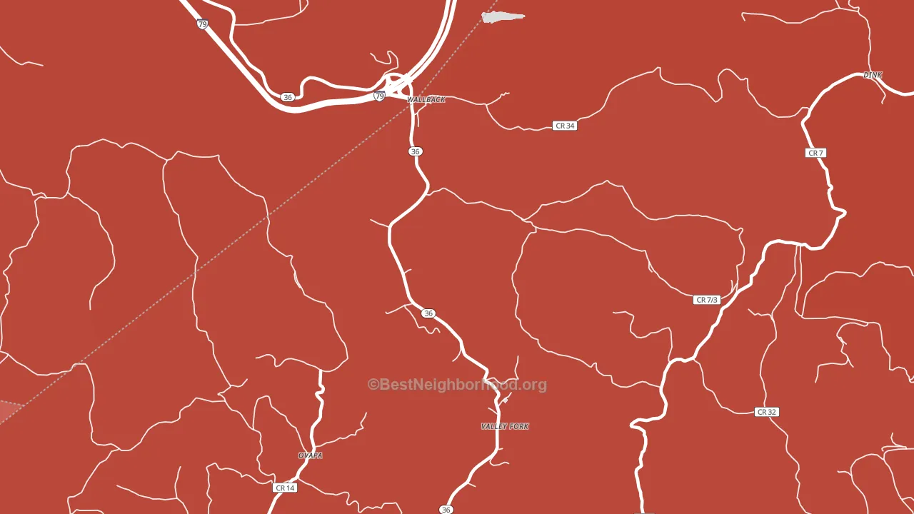 Wallback, WV block-group political-lean map