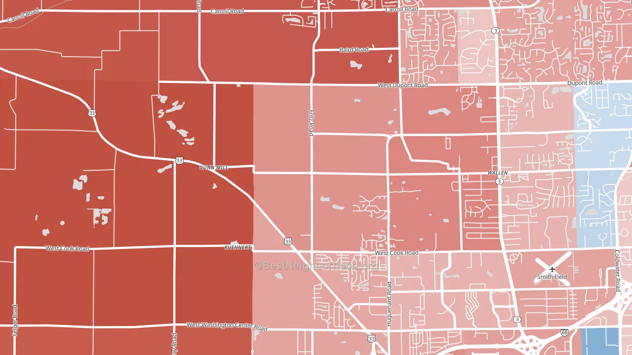 Wallen, IN block-group political-lean map