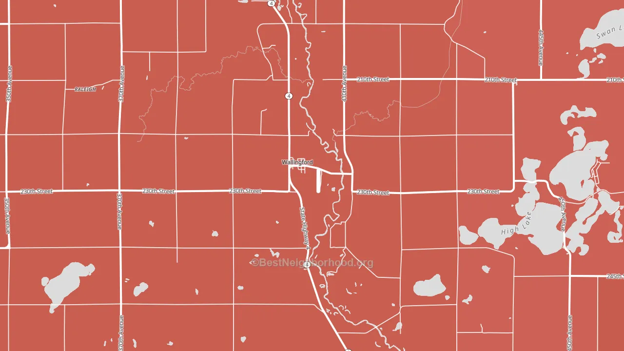 Wallingford, IA block-group political-lean map