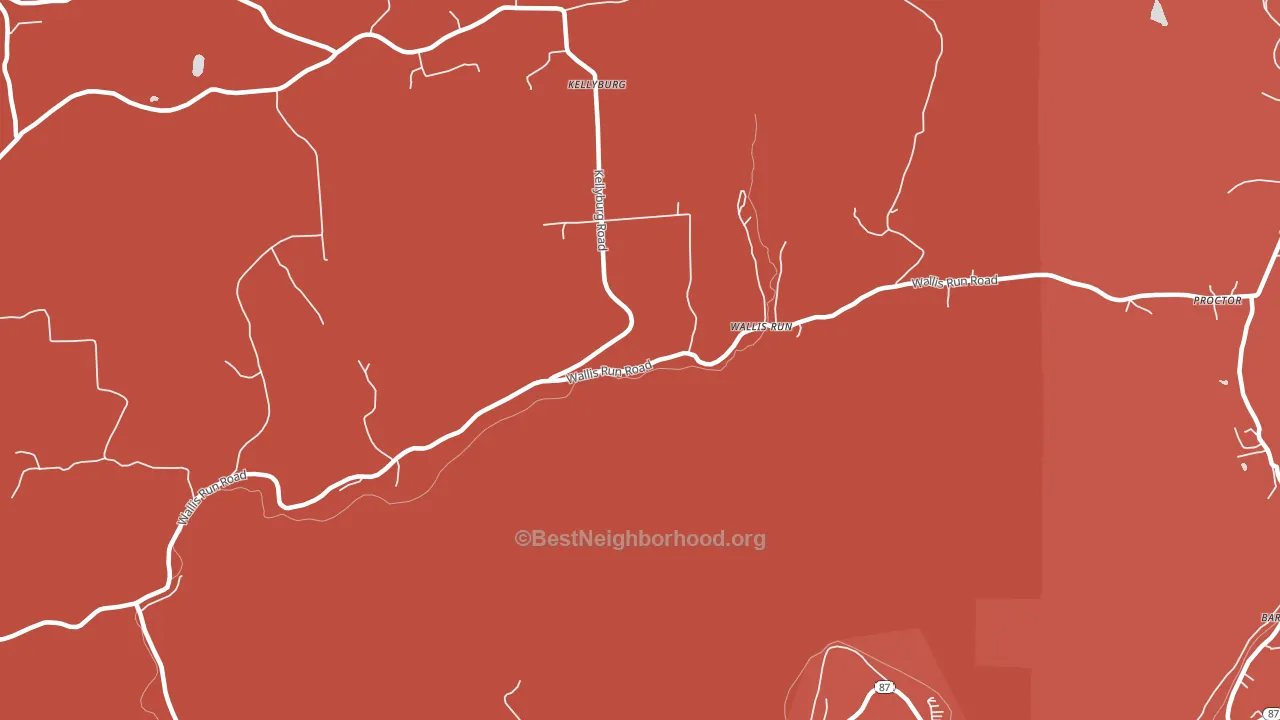 Wallis Run, PA block-group political-lean map