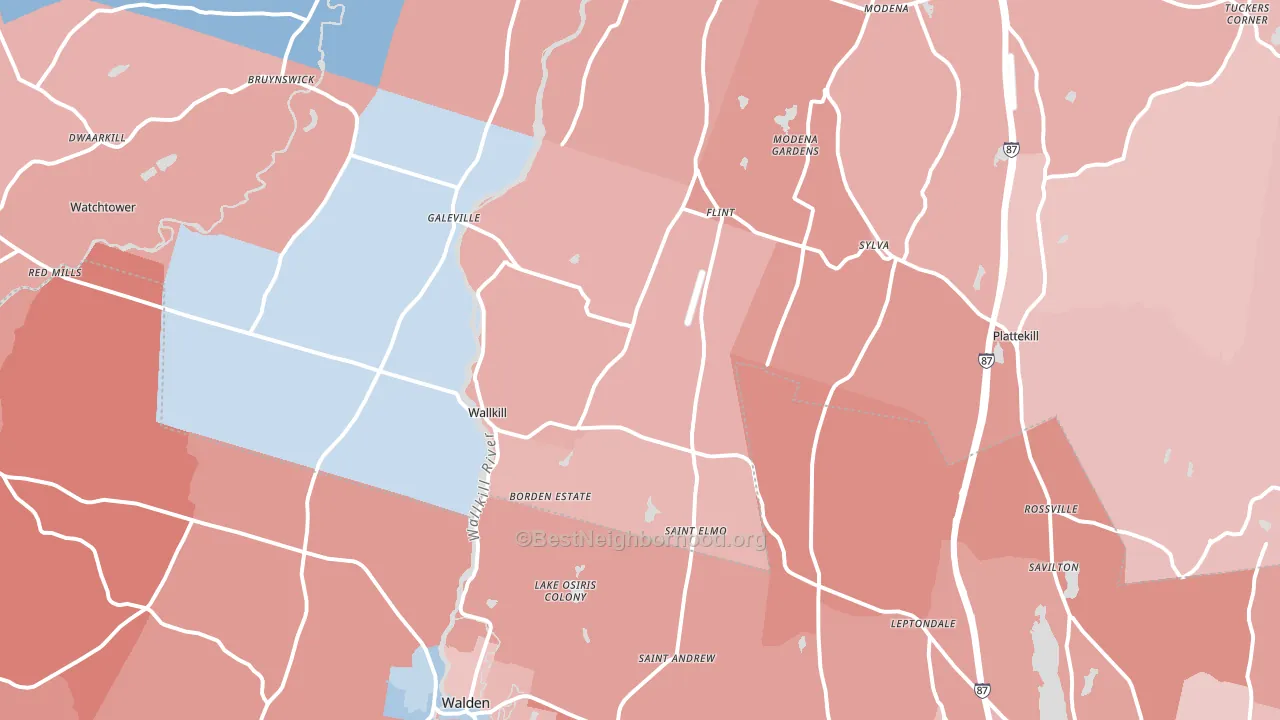 Wallkill, NY block-group political-lean map