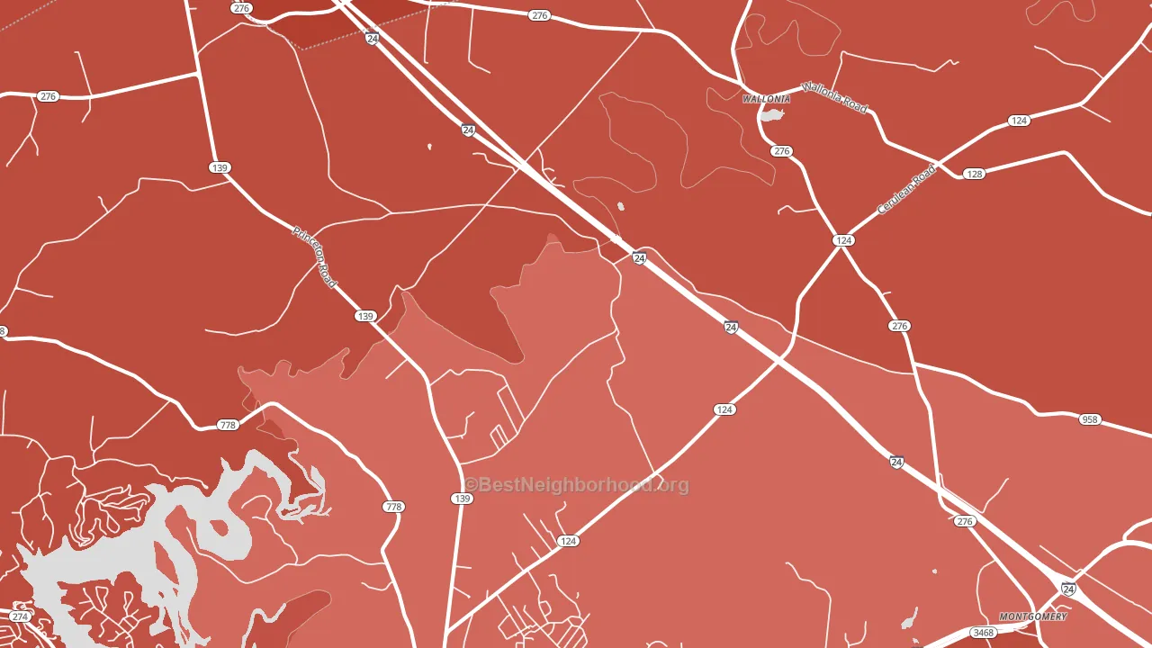 Wallonia, KY block-group political-lean map
