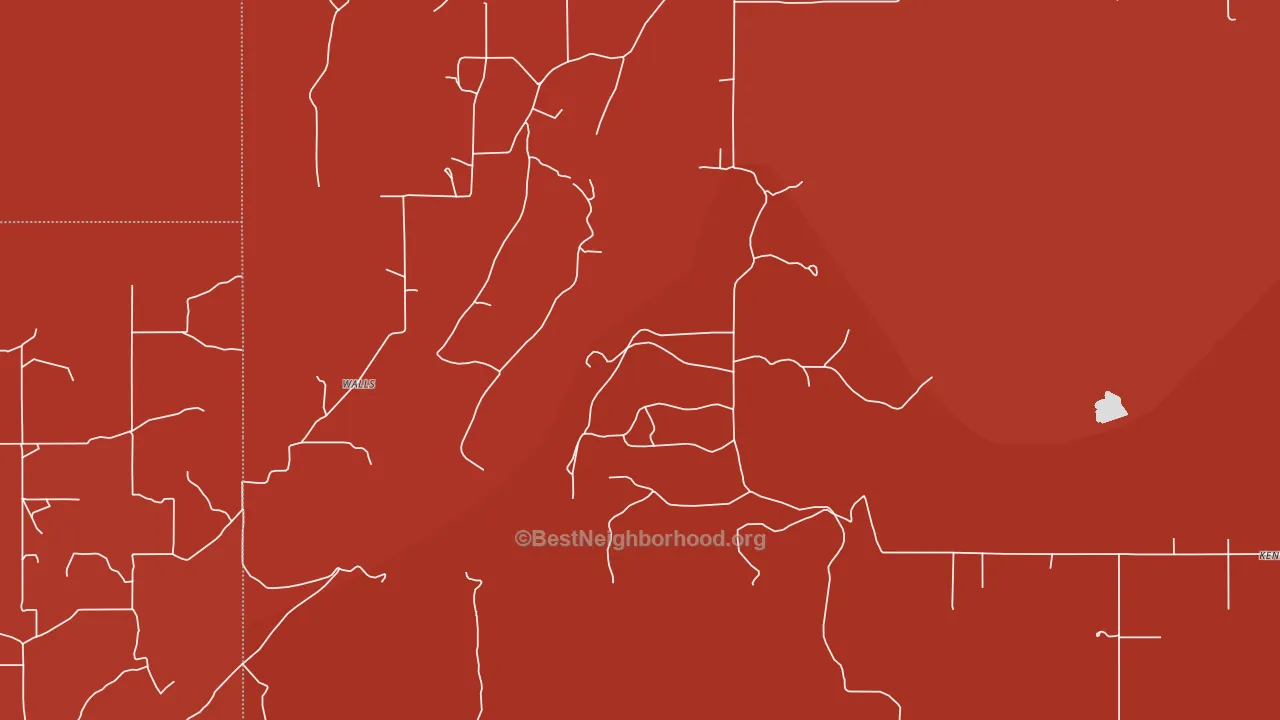 Walls, OK block-group political-lean map