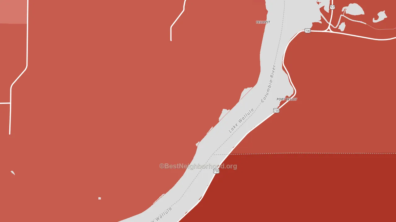 Wallula Junction, WA block-group political-lean map
