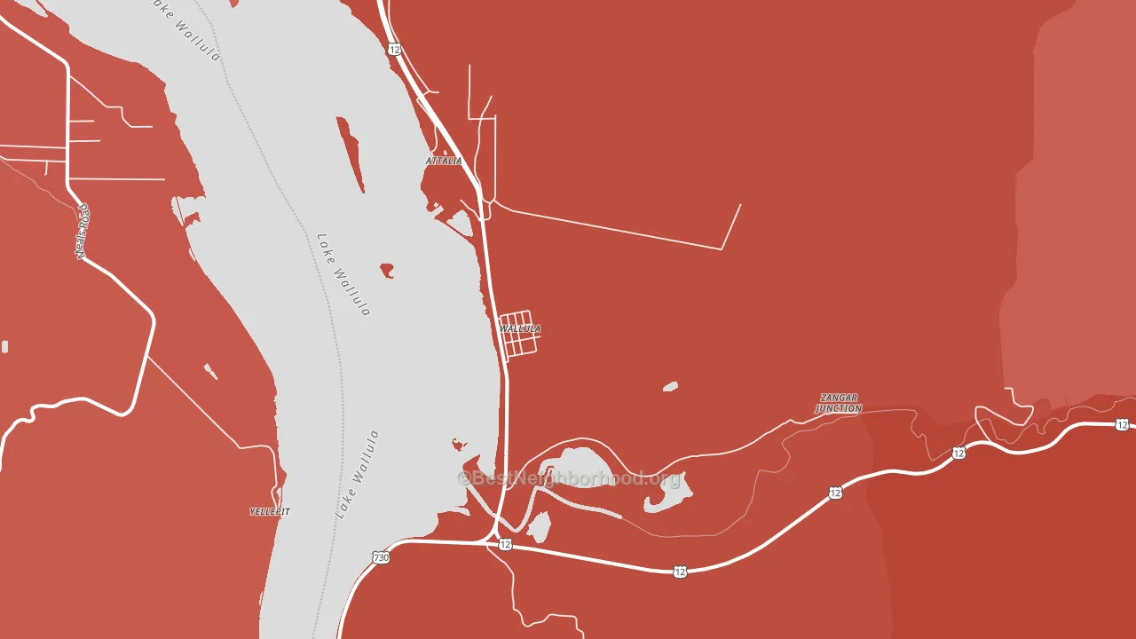 Wallula, WA block-group political-lean map