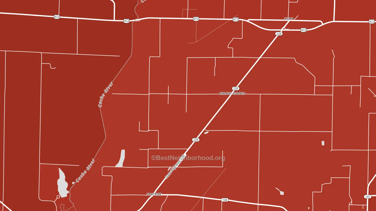 Walnut Corner, AR block-group political-lean map