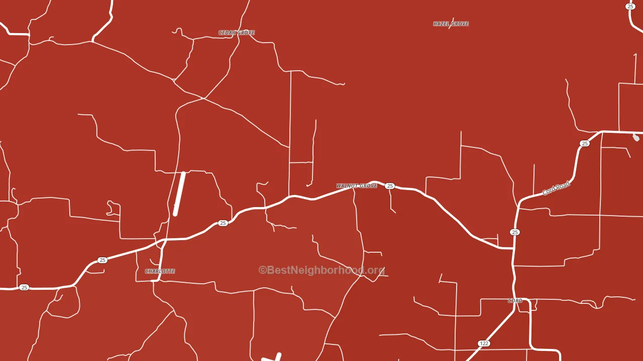 Walnut Grove, AR block-group political-lean map