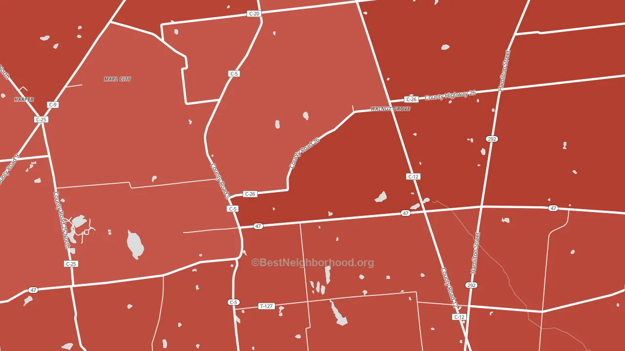 Walnut Grove, OH block-group political-lean map