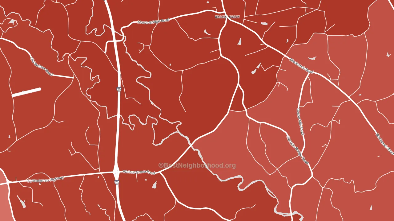Walnut Grove, SC block-group political-lean map