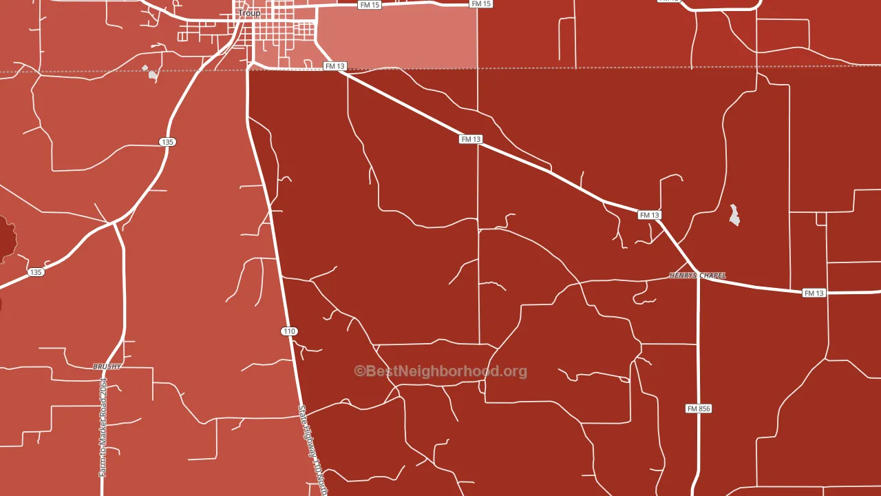 Walnut Grove, TX block-group political-lean map