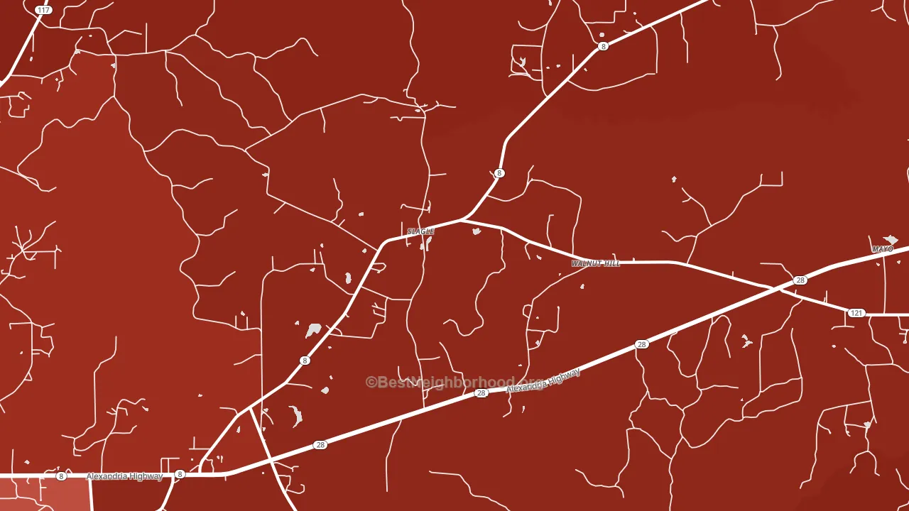 Walnut Hill, LA block-group political-lean map