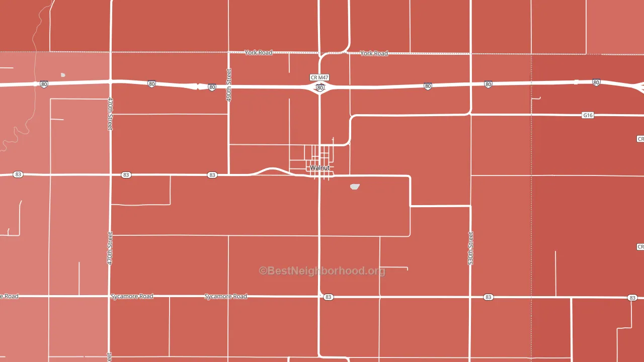 Walnut, IA block-group political-lean map