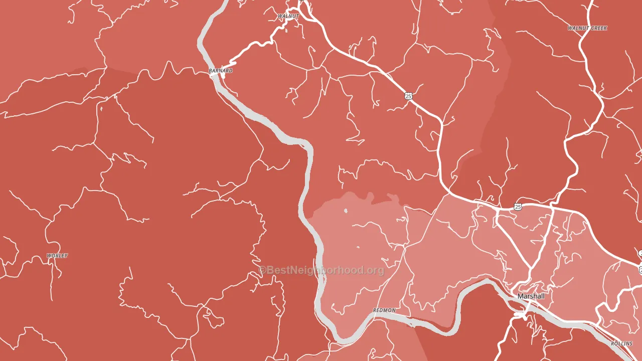 Walnut, NC block-group political-lean map