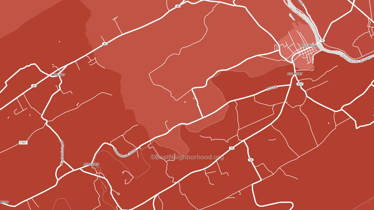 Walnut, PA block-group political-lean map