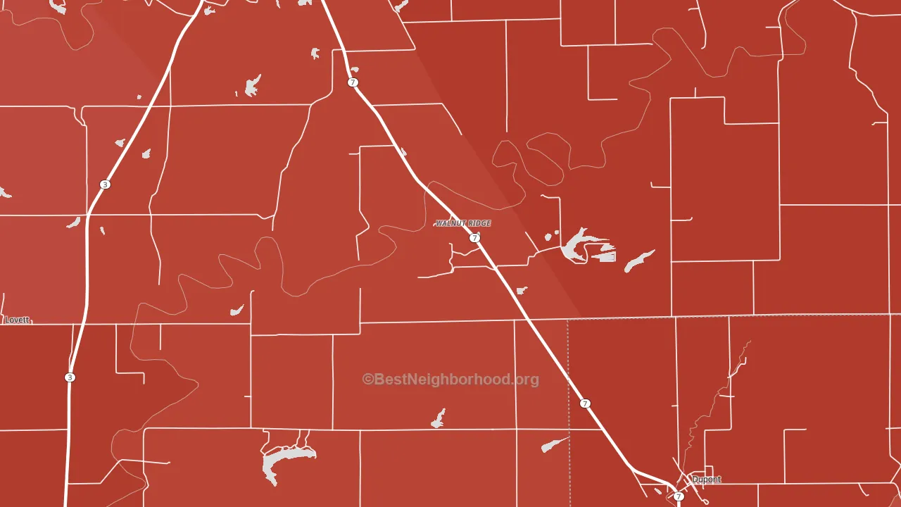Walnut Ridge, IN block-group political-lean map