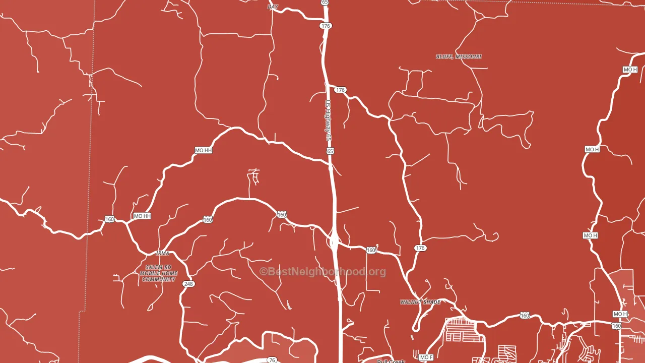 Walnut Shade, MO block-group political-lean map