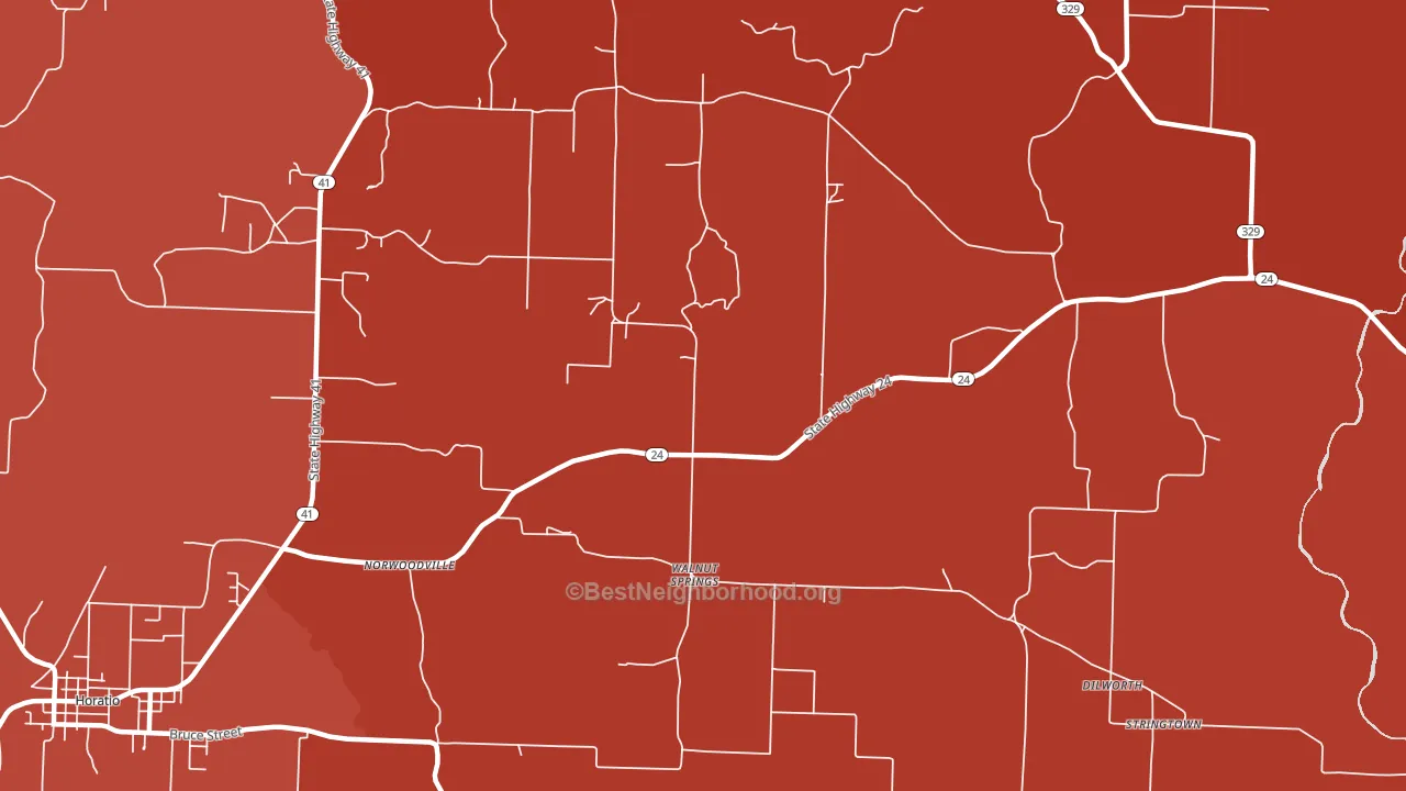 Walnut Springs, AR block-group political-lean map