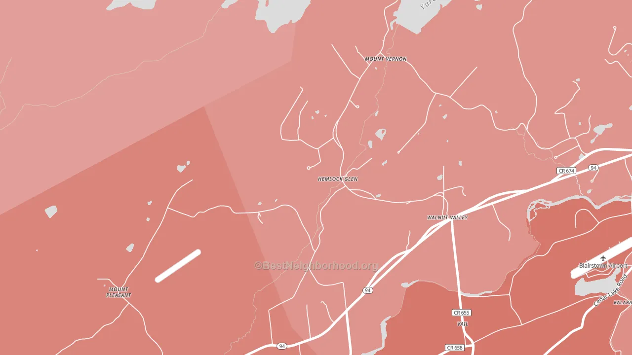 Walnut Valley, NJ block-group political-lean map
