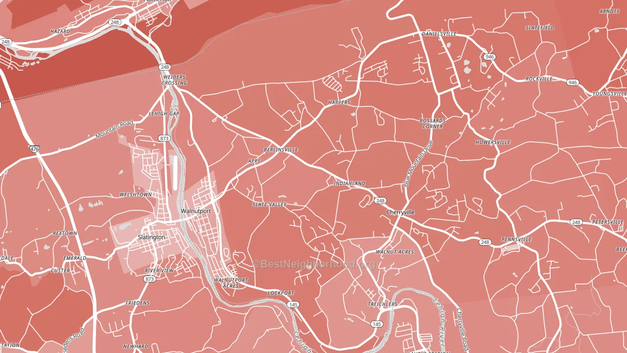 Walnutport, PA block-group political-lean map