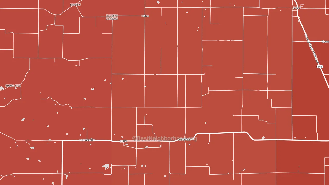 Walpole, IL block-group political-lean map