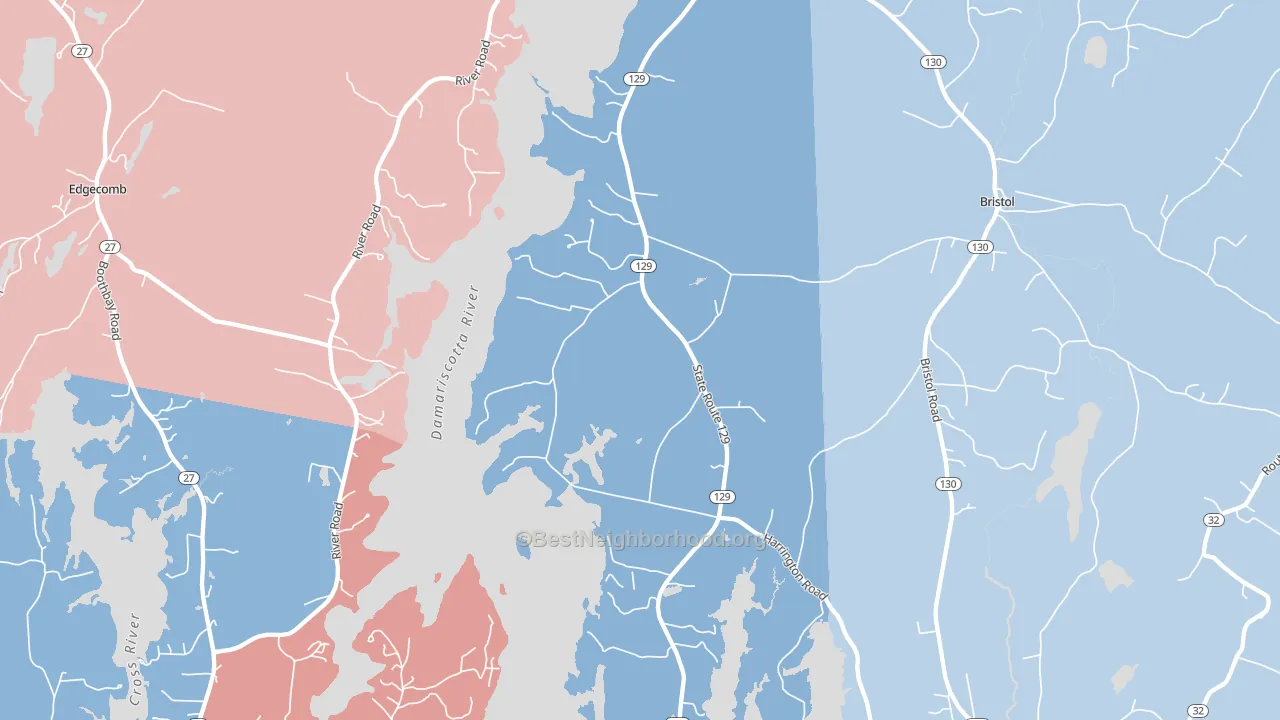 Walpole, ME block-group political-lean map