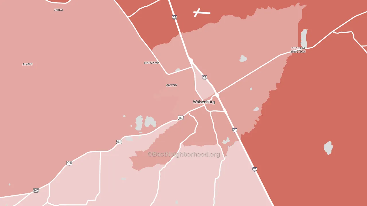 Walsenburg, CO block-group political-lean map