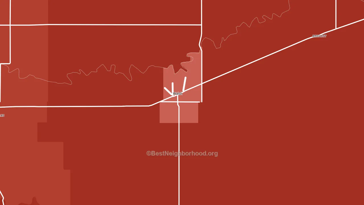 Walsh, CO block-group political-lean map